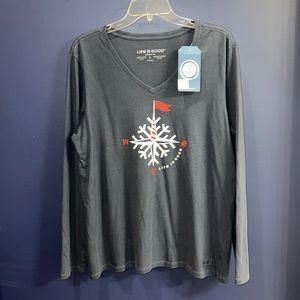 NWT - Life Is Good Long Sleeve Crusher T-shirt.  Size Large